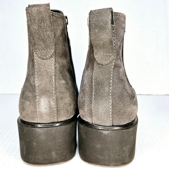Blondo Luisa Gray Suede Waterproof Wedge‎ Heel Chelsea Ankle Boots Size 8.5M - Picture 3 of 11